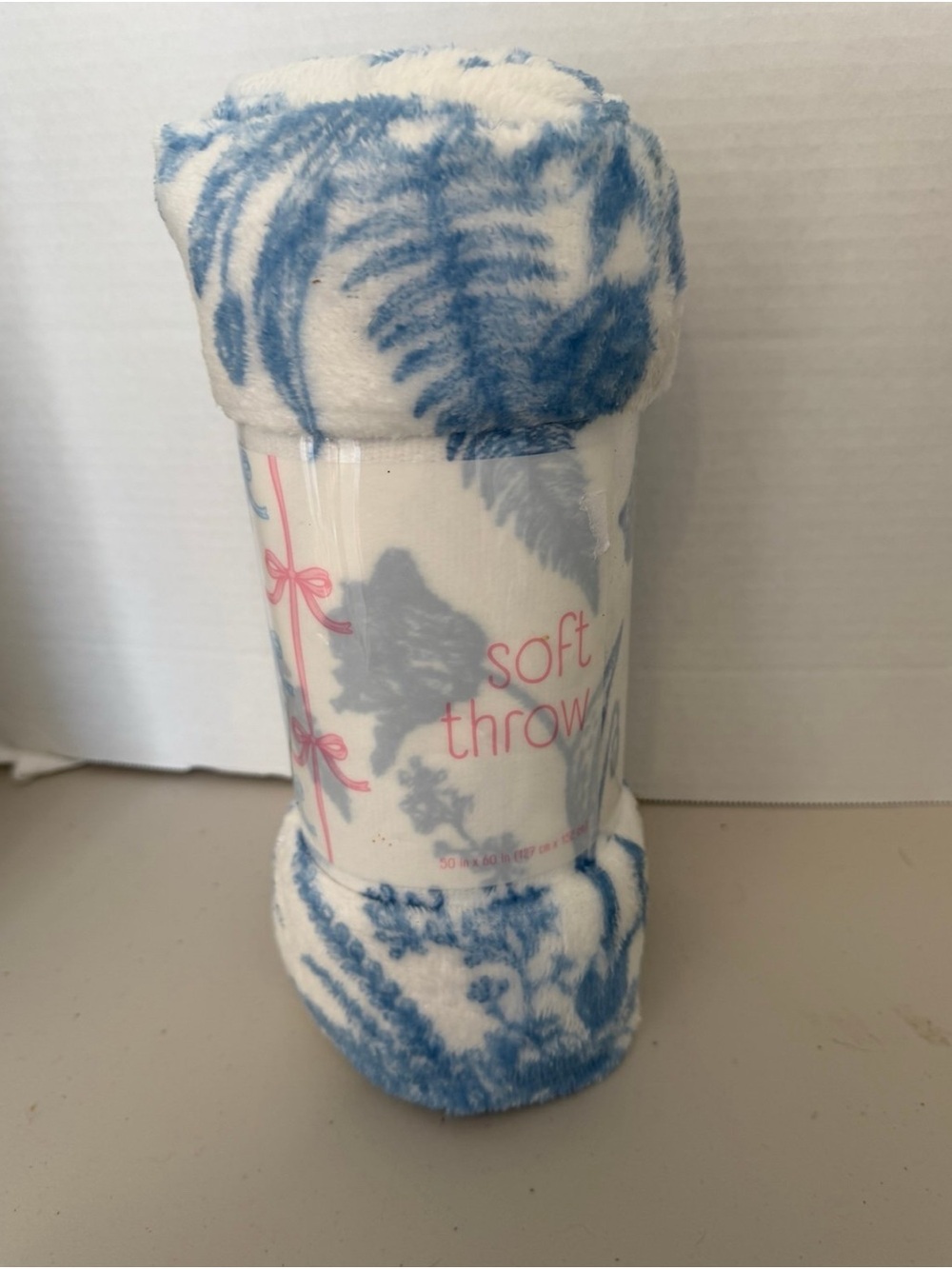 Soft Throw Blanket - Blue and White
